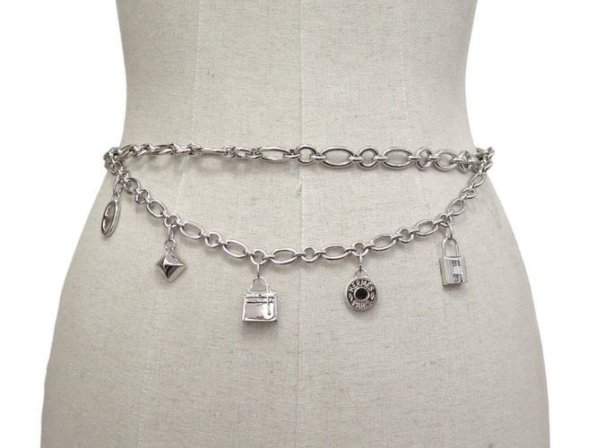 Hermès Olga - Collier en acier palladié breloques Kelly 58 Facettes 276749