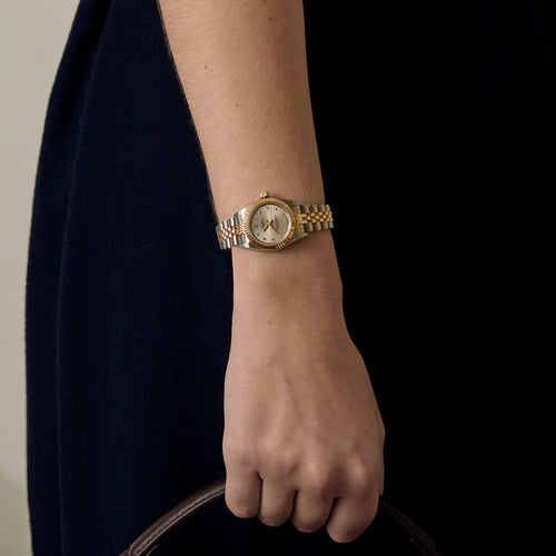 Rolex - Montre Oyster Perpetual Lady en or jaune, acier et diamants 58 Facettes A1244