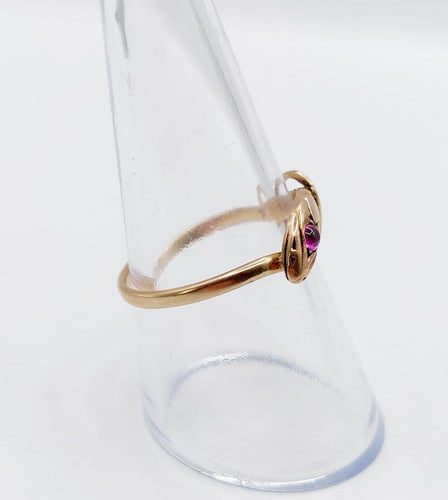 56 Bague serpent antique en or rose et rubis synthétique 58 Facettes A07774