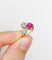 50 Bague toi et moi en or 18k, platine, diamant et rubis 58 Facettes A07775