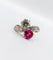 50 Bague toi et moi en or 18k, platine, diamant et rubis 58 Facettes A07775
