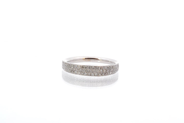 Bague 54 Bague diamants en or blanc 18 carats 58 Facettes 25589