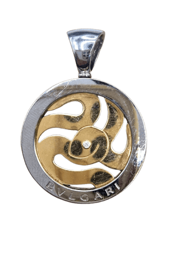 Bvlgari - Pendentif Tondo Snake en acier, or 18 ct et diamant 58 Facettes W