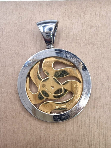 Bvlgari - Pendentif Tondo Snake en acier, or 18 ct et diamant 58 Facettes W
