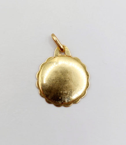 Augis - Pendentif médaille d'amour en or rose 18k et rubis 58 Facettes A07785