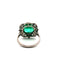 56 Bague cocktail en platine avec émeraude certifiée et diamants 58 Facettes 50515