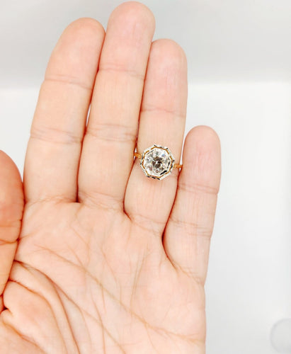 55 Art déco - Bague solitaire en or 18k, platine et diamant 58 Facettes A07787