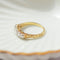 57 Bague demi-alliance ancienne en or jaune 585 et diamants 58 Facettes HJ062660