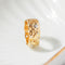 54 Bague bandeau florale ancienne en or jaune et diamants 58 Facettes HJ062656