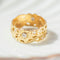 54 Bague bandeau florale ancienne en or jaune et diamants 58 Facettes HJ062656