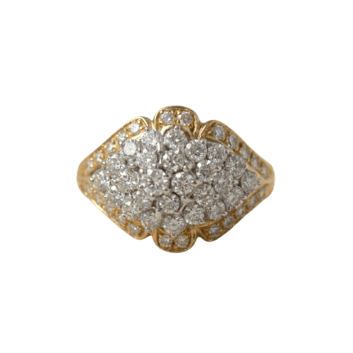 53 Bague cocktail dôme en or jaune et diamants 58 Facettes HJ062657