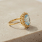 61 Bague cocktail en or jaune et aigue-marine 58 Facettes HJ062653