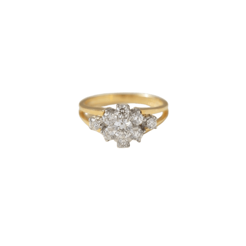 52 Wempe - Bague fleur en or jaune et diamants 58 Facettes HJ062658