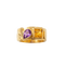 52 Cadeaux - Bague en or jaune, citrine et améthyste 58 Facettes HJ062650