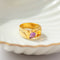 52 Cadeaux - Bague en or jaune, citrine et améthyste 58 Facettes HJ062650