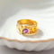 52 Cadeaux - Bague en or jaune, citrine et améthyste 58 Facettes HJ062650