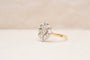 Bague 57 Bague marguerite plate en or jaune et blanc 18 carats, diamant 58 Facettes 4189