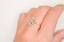 Bague 57 Bague marguerite plate en or jaune et blanc 18 carats, diamant 58 Facettes 4189