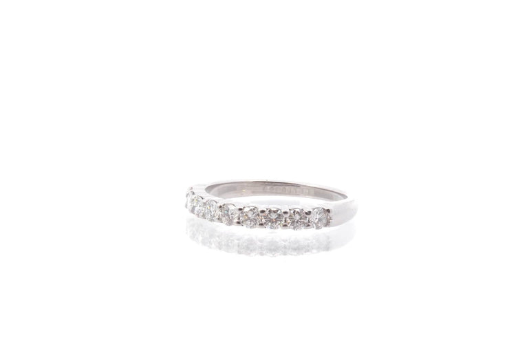 Bague 56 Demi-alliance - Bague en or blanc 18k et diamants 58 Facettes 25730 22384a