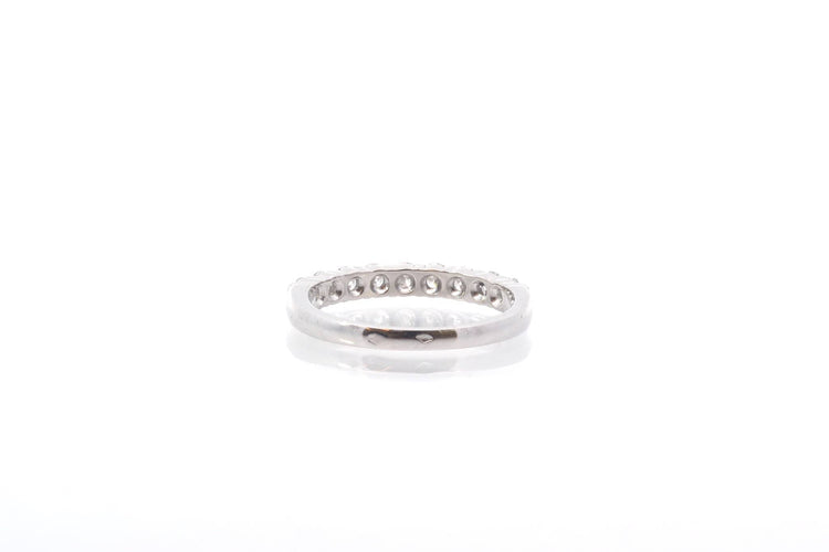 Bague 56 Demi-alliance - Bague en or blanc 18k et diamants 58 Facettes 25730 22384a