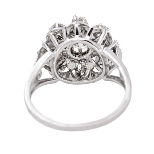 55 Bague marguerite en or blanc et diamants 58 Facettes 4951652CN