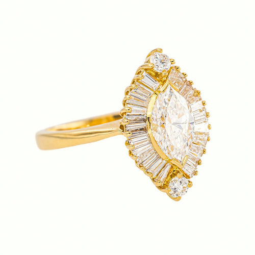 54 Bague marquise en or jaune et diamants 58 Facettes 5376537CN