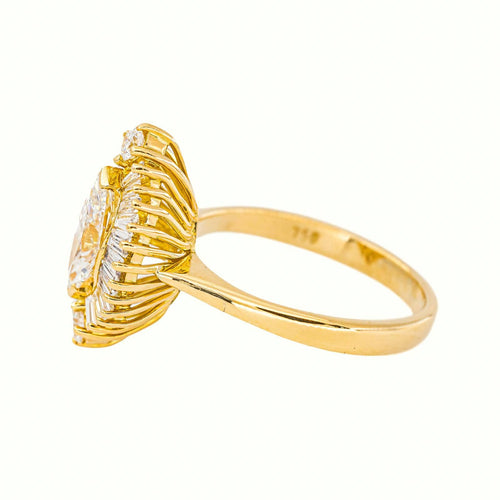 54 Bague marquise en or jaune et diamants 58 Facettes 5376537CN