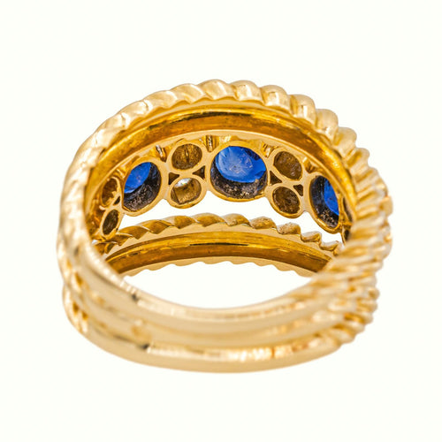 53 Bague en or jaune, saphirs et diamants 58 Facettes 5481897CN