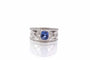 Bague 52 Bague bandeau saphir de Ceylan et diamants en platine 58 Facettes 25659