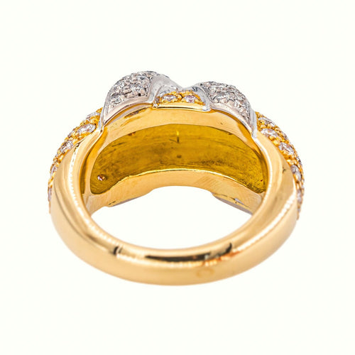44 Bague jonc en or jaune et blanc et diamants 58 Facettes 5655437CN