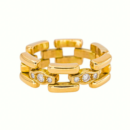 53.5 Bague souple en or jaune et diamants 58 Facettes 5655438CN