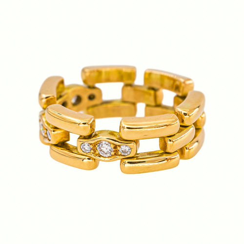 53.5 Bague souple en or jaune et diamants 58 Facettes 5655438CN