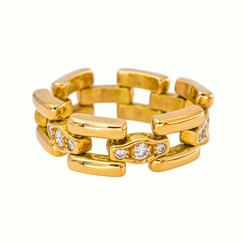 53.5 Bague souple en or jaune et diamants 58 Facettes 5655438CN