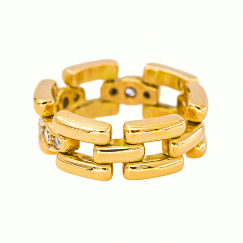 53.5 Bague souple en or jaune et diamants 58 Facettes 5655438CN