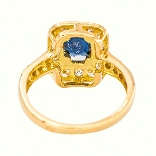 50 Bague en or jaune avec saphir et diamants 58 Facettes 5660362CN