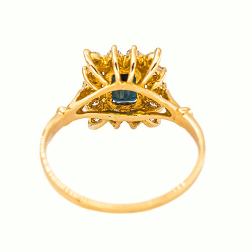 56 Bague en or jaune avec saphir et diamants 58 Facettes 5803053RV