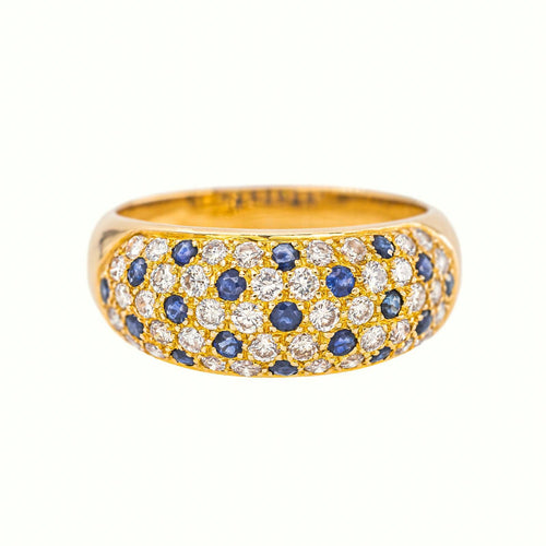 54 Bague jonc en or jaune, saphirs et diamants 58 Facettes 5839185RV