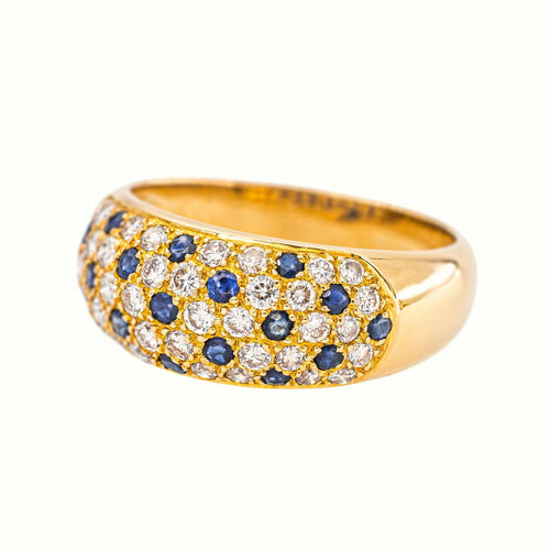 54 Bague jonc en or jaune, saphirs et diamants 58 Facettes 5839185RV