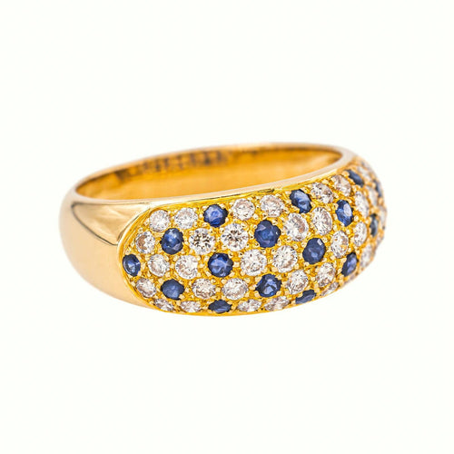 54 Bague jonc en or jaune, saphirs et diamants 58 Facettes 5839185RV