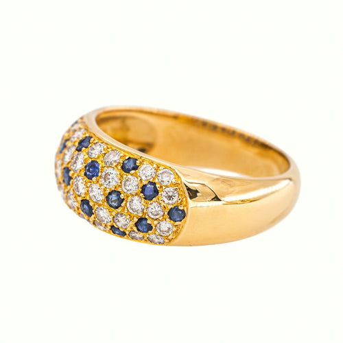 54 Bague jonc en or jaune, saphirs et diamants 58 Facettes 5839185RV