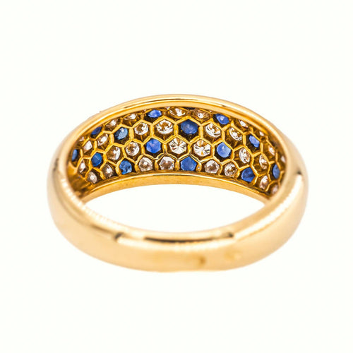 54 Bague jonc en or jaune, saphirs et diamants 58 Facettes 5839185RV