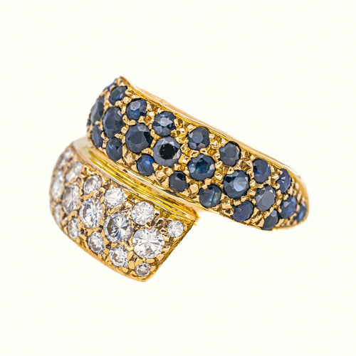 54 Bague en or jaune, saphirs et diamants 58 Facettes 5854771CN