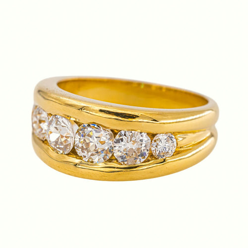 55 Bague en or jaune et diamants taille ancienne 58 Facettes 5944389CN