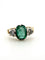 52 Bague vintage en or jaune 18 ct avec émeraude et diamants 58 Facettes 517/26 H