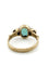 52 Bague vintage en or jaune 18 ct avec émeraude et diamants 58 Facettes 517/26 H