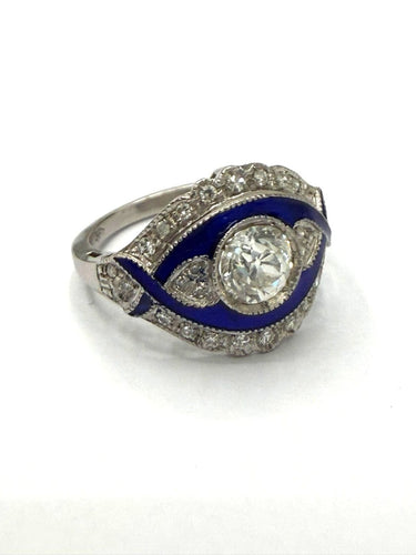 56 Art déco - Bague en platine et diamants 58 Facettes 143/26 A