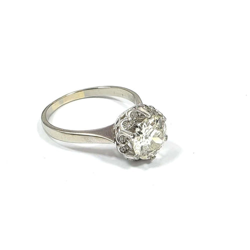 54 Bague solitaire Old Mine en or 18 kt et diamants 58 Facettes 452/26 A