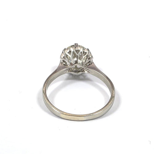 54 Bague solitaire Old Mine en or 18 kt et diamants 58 Facettes 452/26 A
