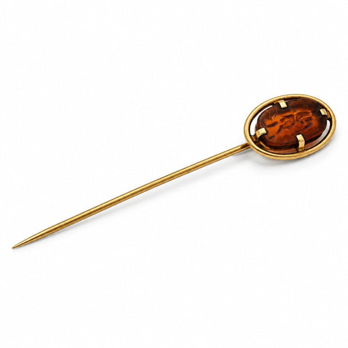 Épingle ancienne - Épingle en or jaune et intaille cornaline 58 Facettes 260245R