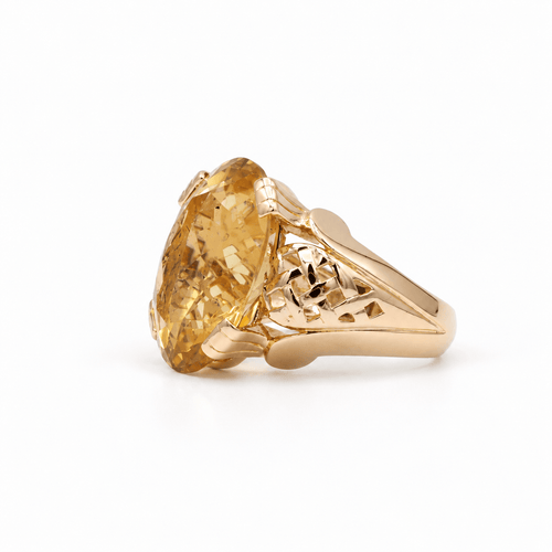 53 Bague en or rose et citrine ovale 58 Facettes 1.0001633/1